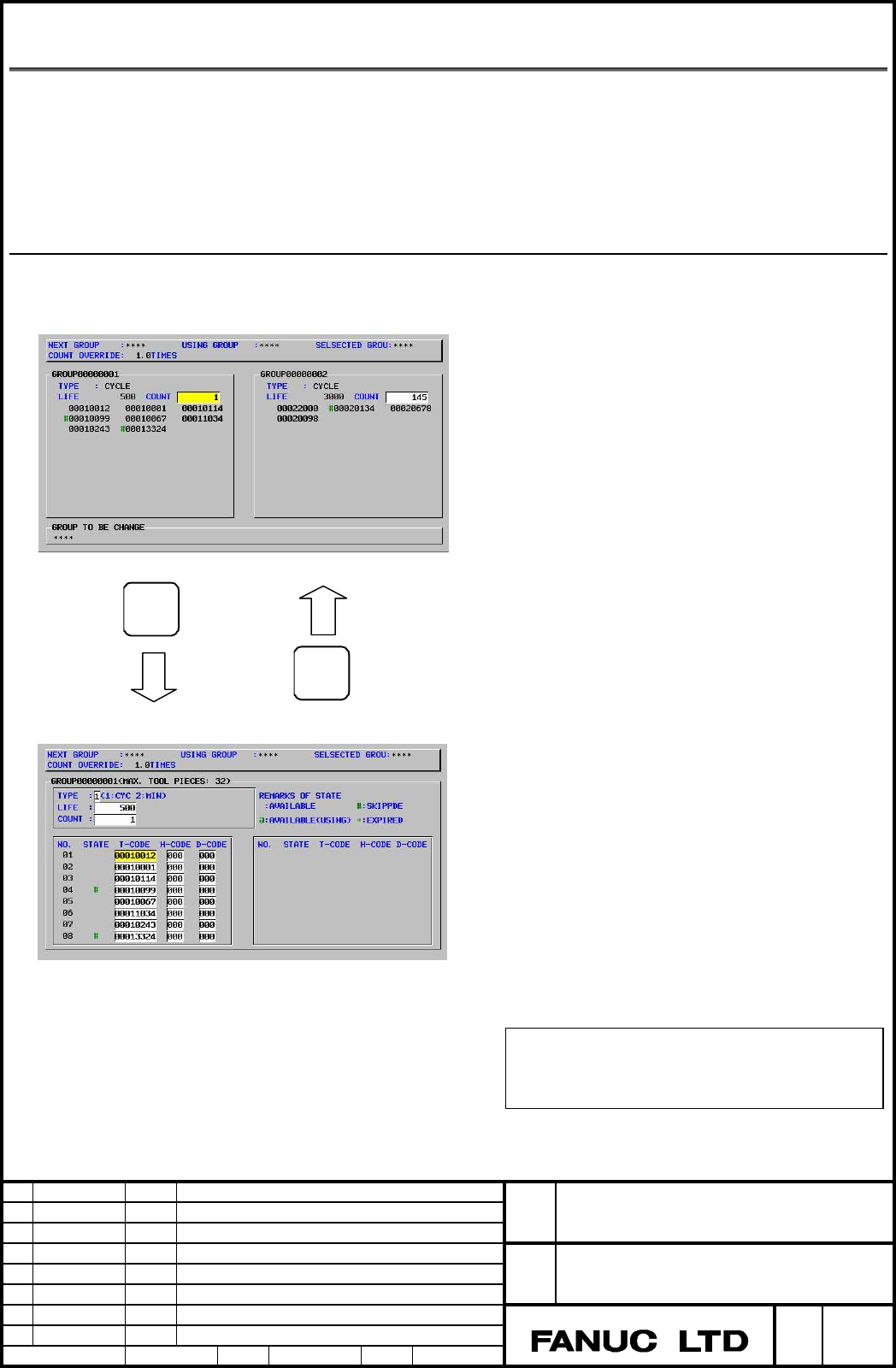 FANUC Series 30i/31i/32iMODEL A Tool Life Management Specifications Additional Manual Page 32
