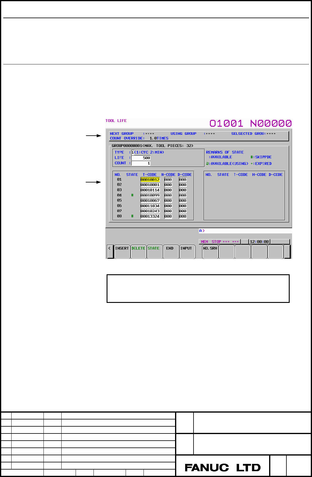 FANUC Series 30i/31i/32iMODEL A Tool Life Management Specifications Additional Manual Page 39